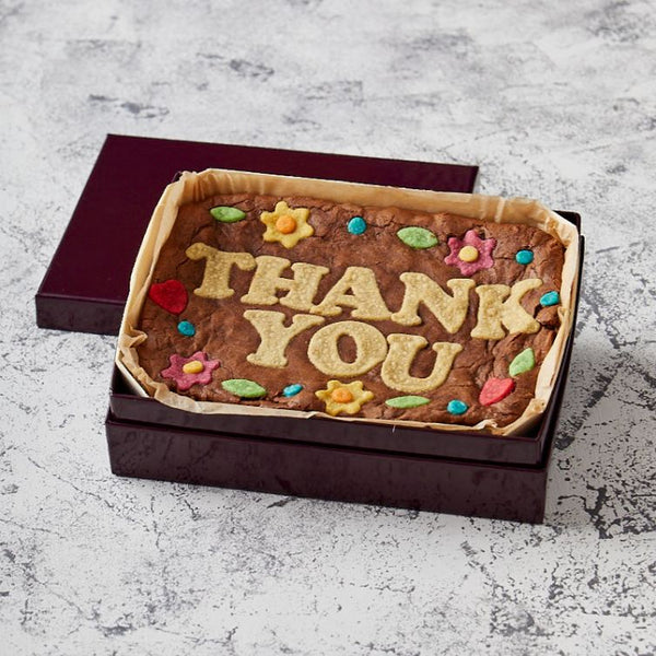 Floral Border Thank You Brownie Slab
