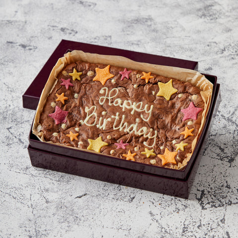 Star Border Happy Birthday Brownie Slab