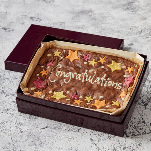 Star Border Congratulations Brownie Slab