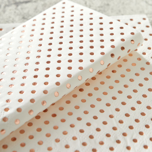 Spotty Print Rose Gold Napkins